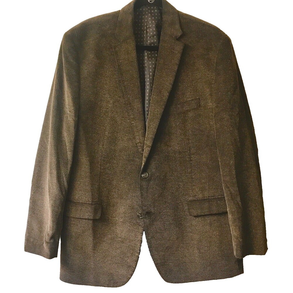Chaps Men’s Brown Brushed Corduroy Blazer Sport Coat 2 Btn-Patch Elbows 40R